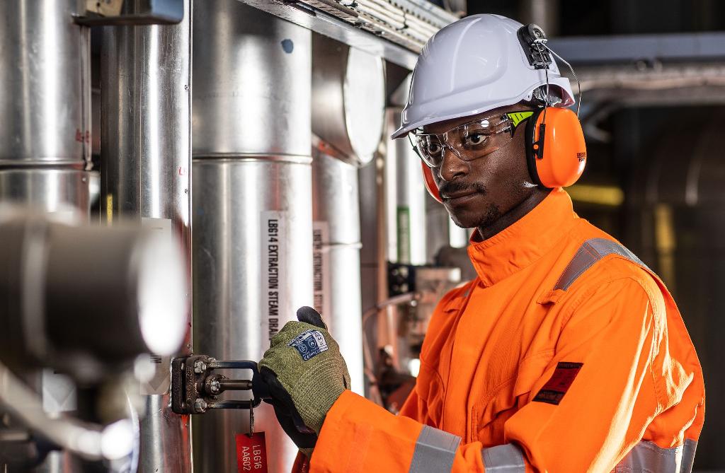 man at work in safety workwear orange high vis